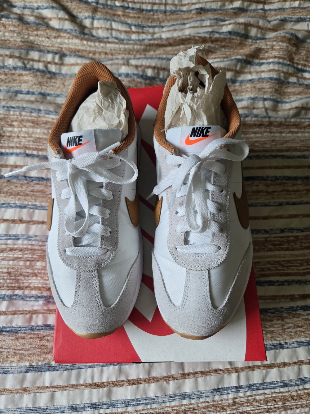 Nike Women's White & Tan Retro Runner Sneakers